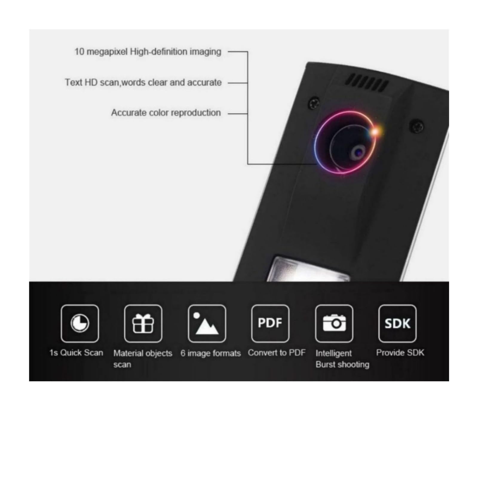 Skaner dokumentów, Automatyczny skaner dokumentów A4 Podwieszany książek o wysokiej rozdzielczości Interfejs USB 1 sekunda skanowania(800w)