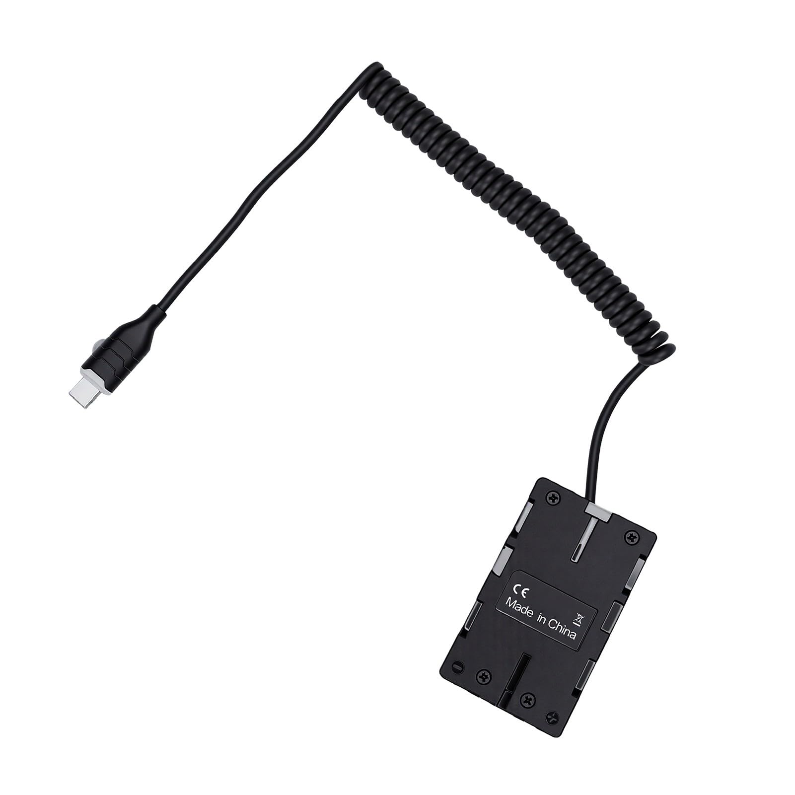 Cosiki Cavo di Alimentazione a Batteria Fittizia PD Tipo C per Sessioni di Ripresa Professionali, Design a Spirale, Uscita Massima 45 W, Adatto per Fotocamere BP-U30, Lunghezza 30-120 Cm