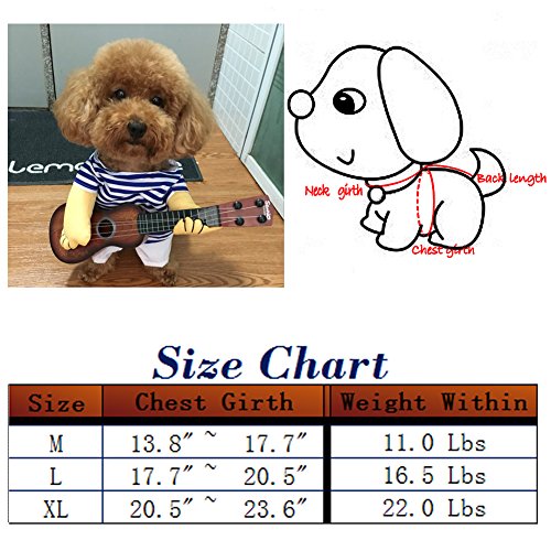 Nacoco Pet Guitar Costume Dog Costumes Cat Halloween Christmas Cosplay Party Funny Outfit Clothes (L) #TOP5