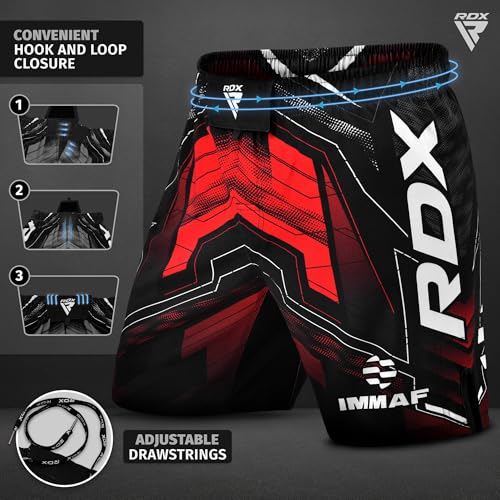RDX MMA Shorts Sporthose Herren Kurz, IMMAF Boxen Trainingshose Männer, Kickboxen Muay Thai Boxing Grappling Boxhose Sparring, Freefight Martial Arts Kampfshorts Fitness