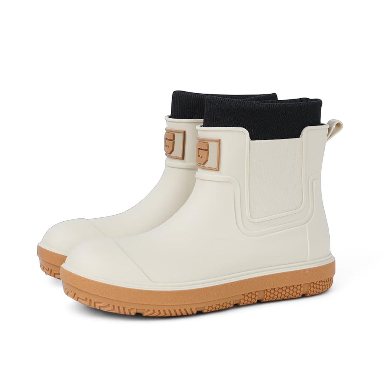 Ankle Rain Boots Men Women Waterproof Deck Boots Anti-Slip Rubber Chelsea Garden Work Shoes Short Mud Booties Fishing