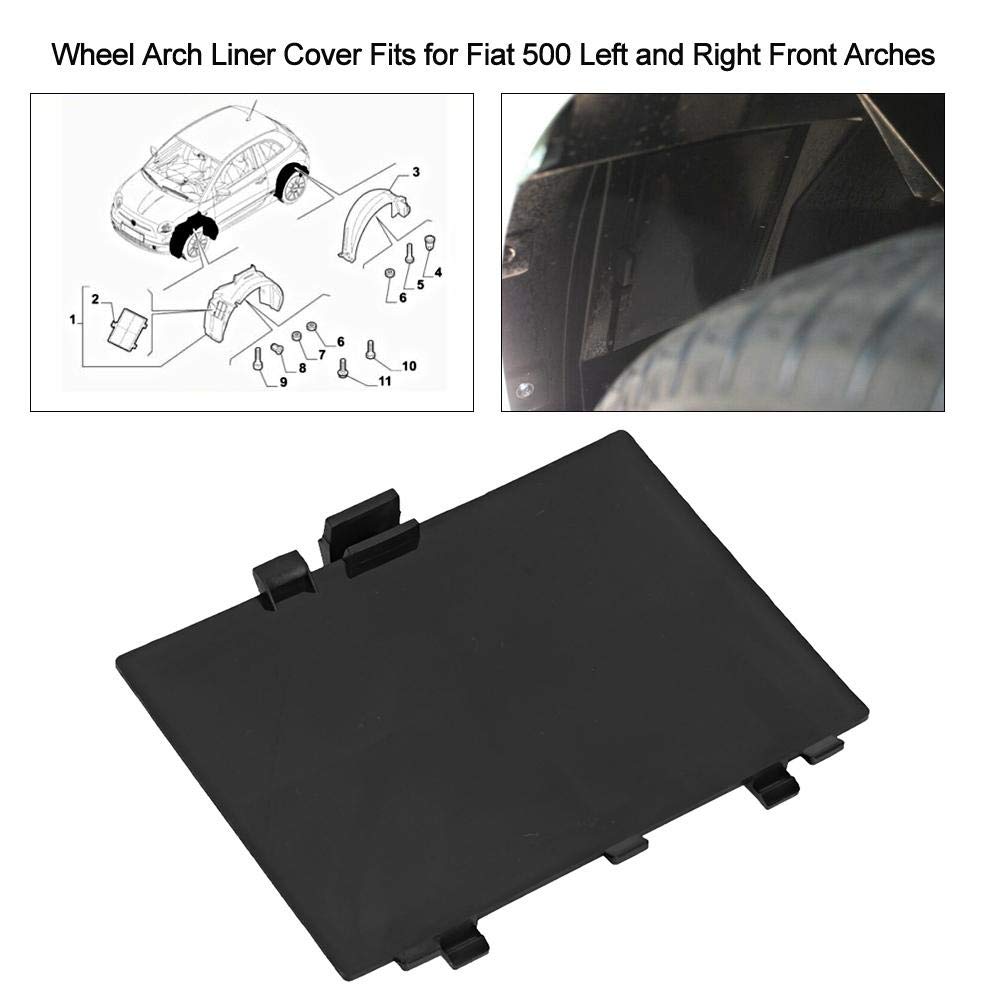 Copertura del rivestimento del passaruota, Pannello di copertura del rivestimento del passaruota dell'auto Adatto per Fiat 500 Archi anteriori sinistro e destro 71752114(1pcs)