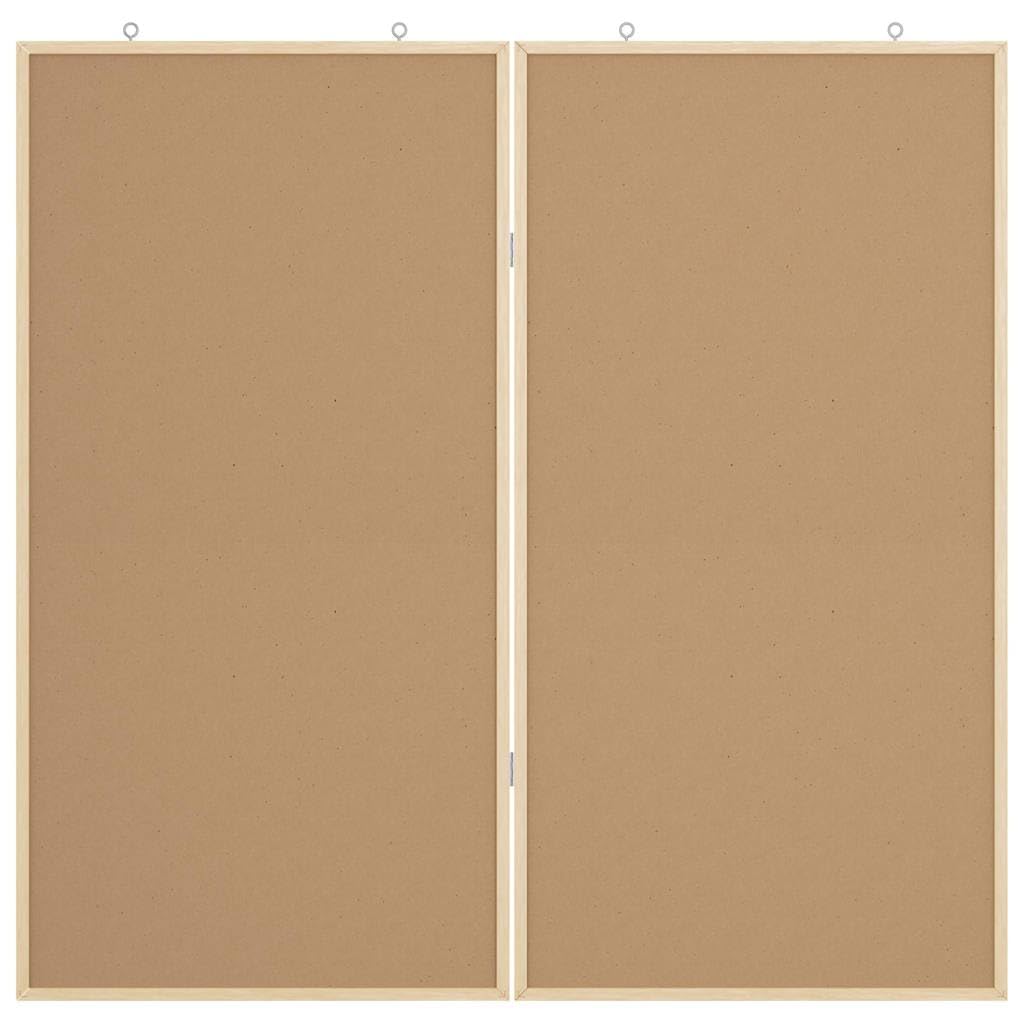 Lavagna informativa nera in legno massello di pino, 100 x 100 x 1,4 cm, pieghevole, per ufficio e casa, robusta bacheca per appunti, foto e foglietti