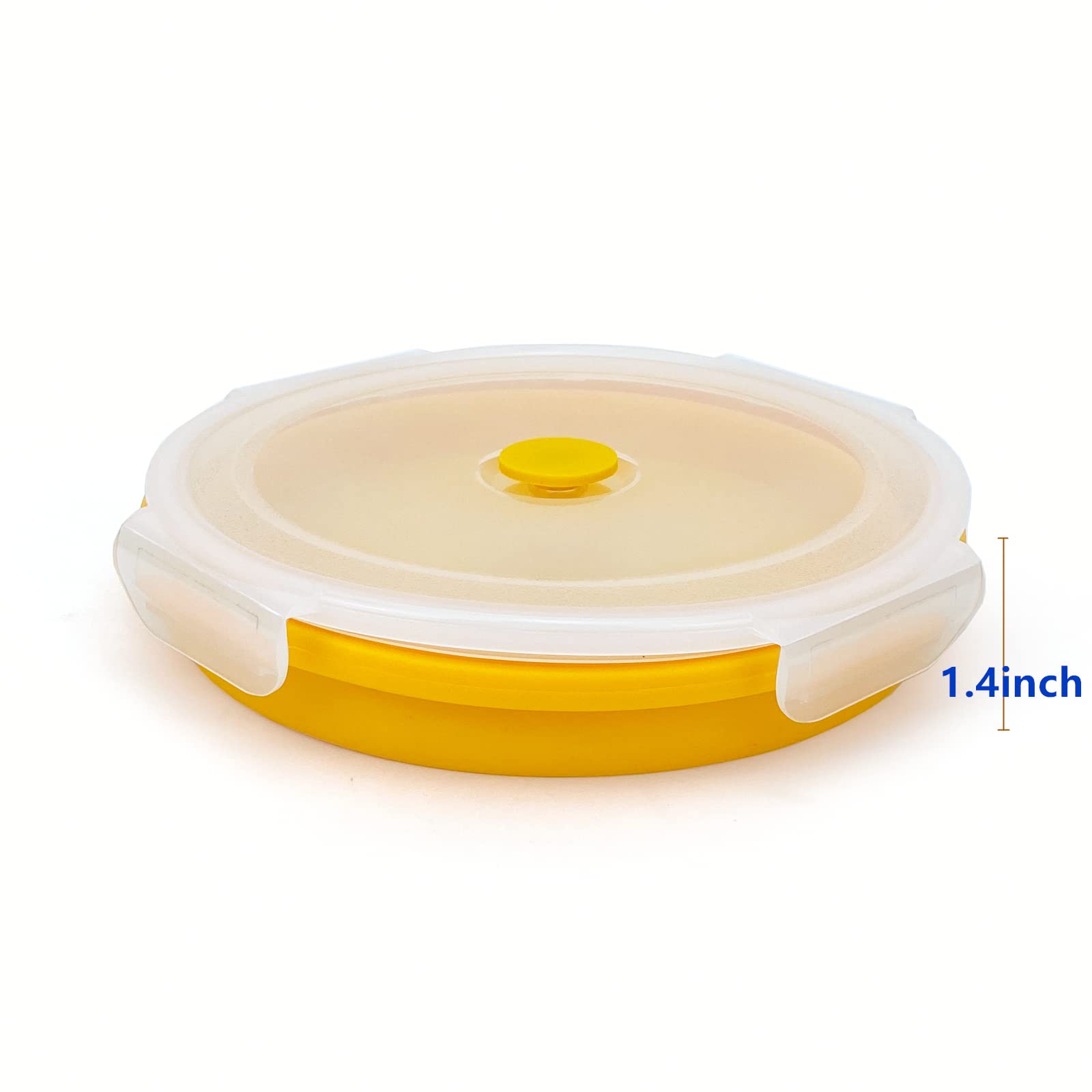 Cuenco plegable grande de 1200 ml con tapa, cuenco de camping con cuchara plegable, caja Bento de silicona para preparación de comidas y almacenamiento de alimentos, apto para microondas