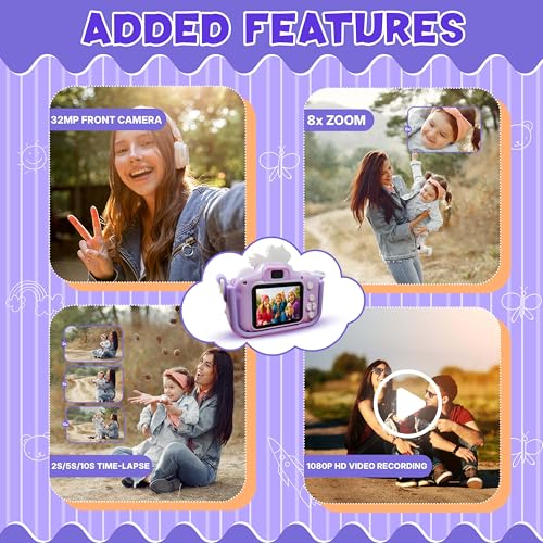 Image of Kidsmate Mini Digital Camera for Kids with 2-Inch HD Screen | Cute Unicorn Design with 1080MP Photo, Video Recorder & Selfie Mode (Digital Camera)