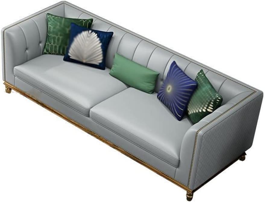 Postmodern Hong Kong Leather Sofa Three-Piece Apartment Living Room Furniture