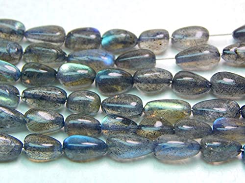 Perles de labradorite naturelle en fil de 13 pouces bijoux pierre fine forme goutte bleue
