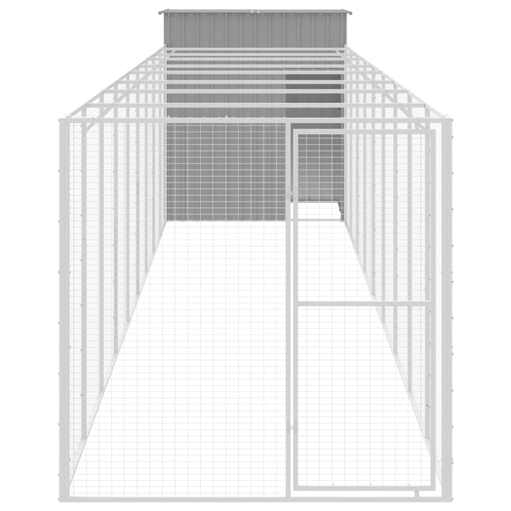 Homgoday Casetta Cani Corsa Grigio Chiaro 165x1067x181cm Aiaio Zincato, Gabbia Cane Gabbia per Cani da Interno Kennel per Cani Gabbie per Cani Recinto per Cani da Esterno