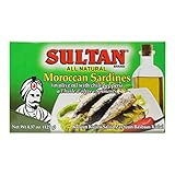 Sultan Moroccan Season Sardines in Olive Oil, 100% All-Natural, High Protein, No Additives, No...