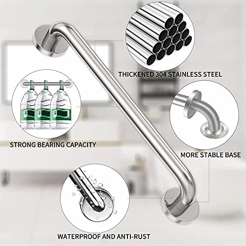 18 Inch Shower Grab Bar 2 Pack Brushed Nickel Sus304 Safety Bathroom Grab Bars With Concealed Screws, 500Lbs Support Assist Bath Handle Balance Bar For Handicap Elderly Pregnant #TOP3