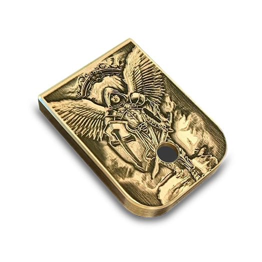 Milspin Brass 3D Magazine Base Plate Compatible with Glock Magazines Gen 1-5 Including G19, G19X, G17, G26