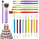 【Amplia aplicación】Nuestra herramienta de modelado de fondant puede decorar fondant, pasteles y también se puede utilizar como una herramienta de pincel de maquillaje.