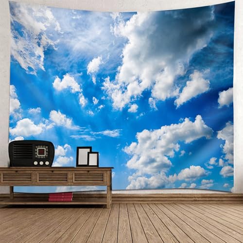 Tapisserie murale moderne tissu haut de gamme paysage ciel et nuages blancs
