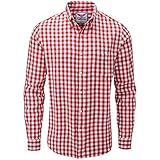oktoberfest herren set Plissierter Rücken Charles Wilson Kariertes Herren Flanellhemd Langarm (X-Large, Red & White 2)