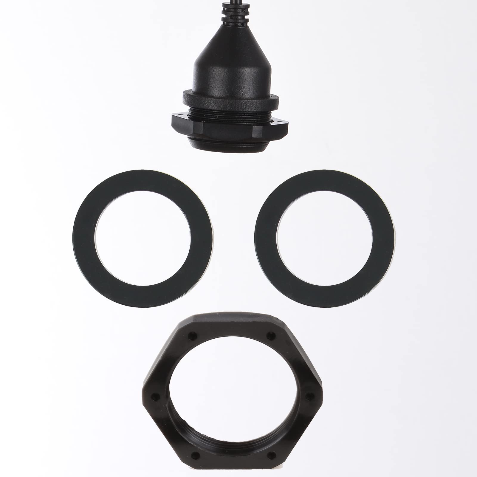 Presa luminosa con cavo per esterni con presa E26/E27, presa per faretto con cavo, illuminazione temporanea impermeabile con cavo (confezione da 6)