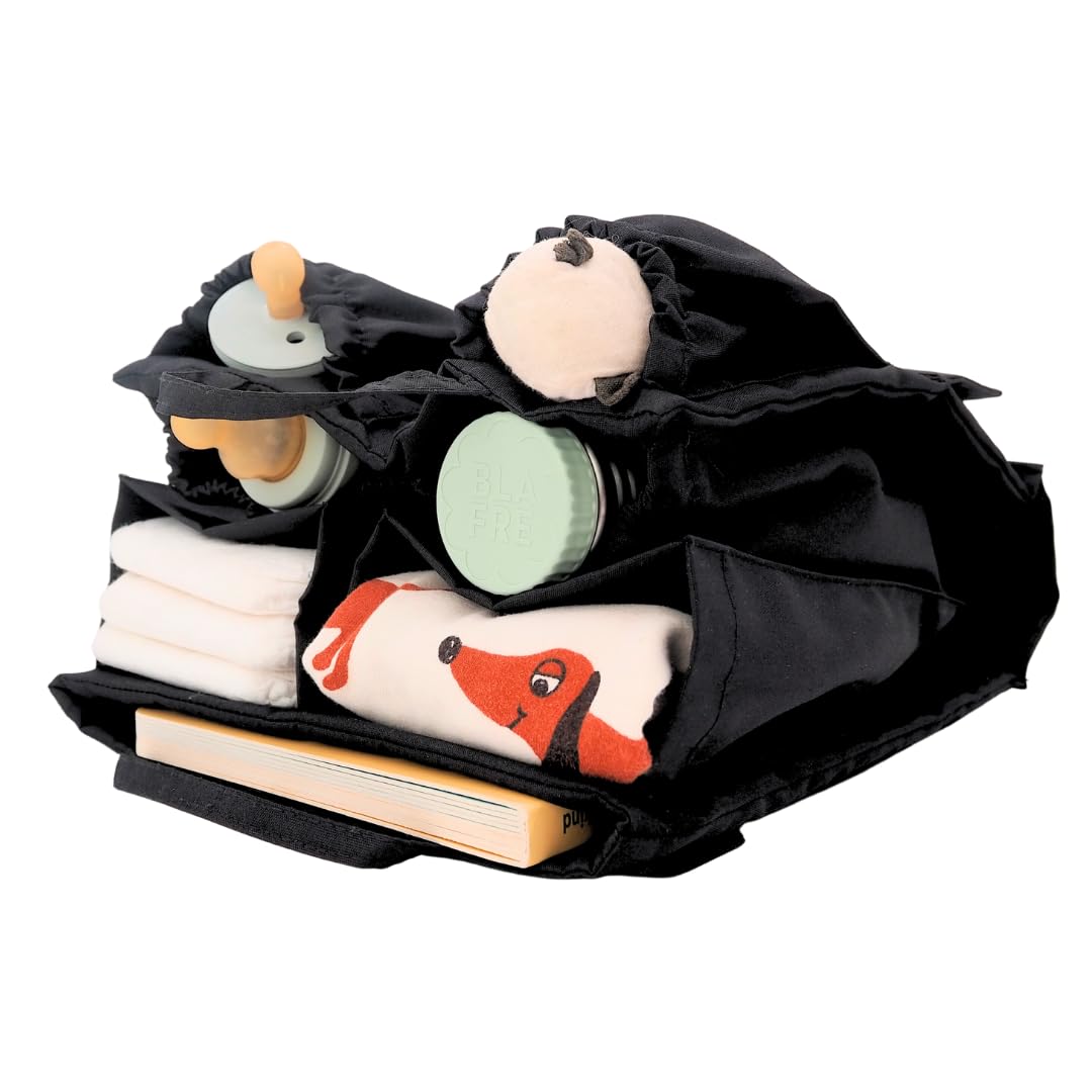 Wickeltasche für Eltern mit Fächern, Innentasche Handtaschen organizer, Taschenorganizer für Newborn Baby Essentials, Waschbar und Flexibel, Ideal für Reisen & Rucksack, schwarz