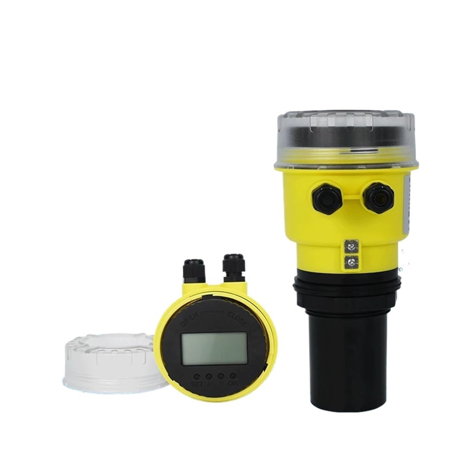 LDHJBNAC Ultrasonic Level Meter Water Level Sensor Wireless Distance 0-20m Meter Water Tank Level Meter(0-20m 4-20mA 2relays)