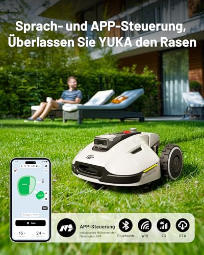 MAMMOTION YUKA 1500 Mähroboter mit Kehrfunktion, 3D Vision RTK Positionierung Mähroboter ohne Begrenzungskabel, Rasenmäher Roboter 1500 ㎡, Intelligente Hindernisvermeidung, 45%... – Bild 6