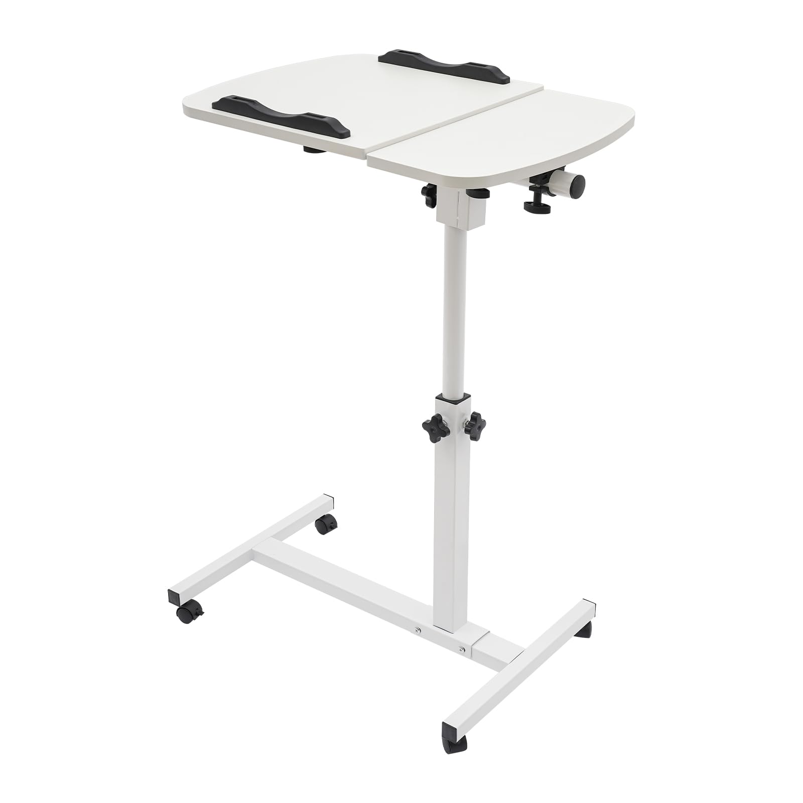 Rolling Laptop Table Adjustable Computer Desk Stand with Wheels Portable Standing Desk Mobile Workstation Cart for Sitting Classroom