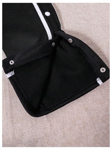 Boy's Split Snap Button Sweatpants High Elastic Waist Straight Leg Loose Pants Joggers Athletic Trousers3