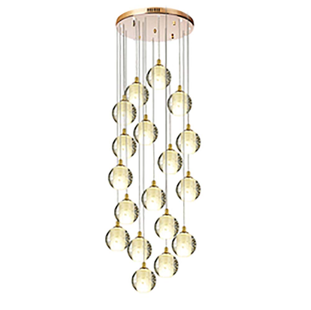 PCXEHUYP Stairs Long Chandeliers,Spiral Staircase Cluster Chandelier Ceiling Light Fixture for Hotel Living Room Home Bar, K9 Crystal Spiral Chandelier-Silver misalmed Arrang(12)