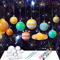 Innconee 36 Solar System Model Project Kit Foam Ball Kit with 14 Polystyrene Spheres Ball 12 Pigment 2 Brushes Solar System Kit DIY Outer Space Planet Foam for Kids School Science Projects