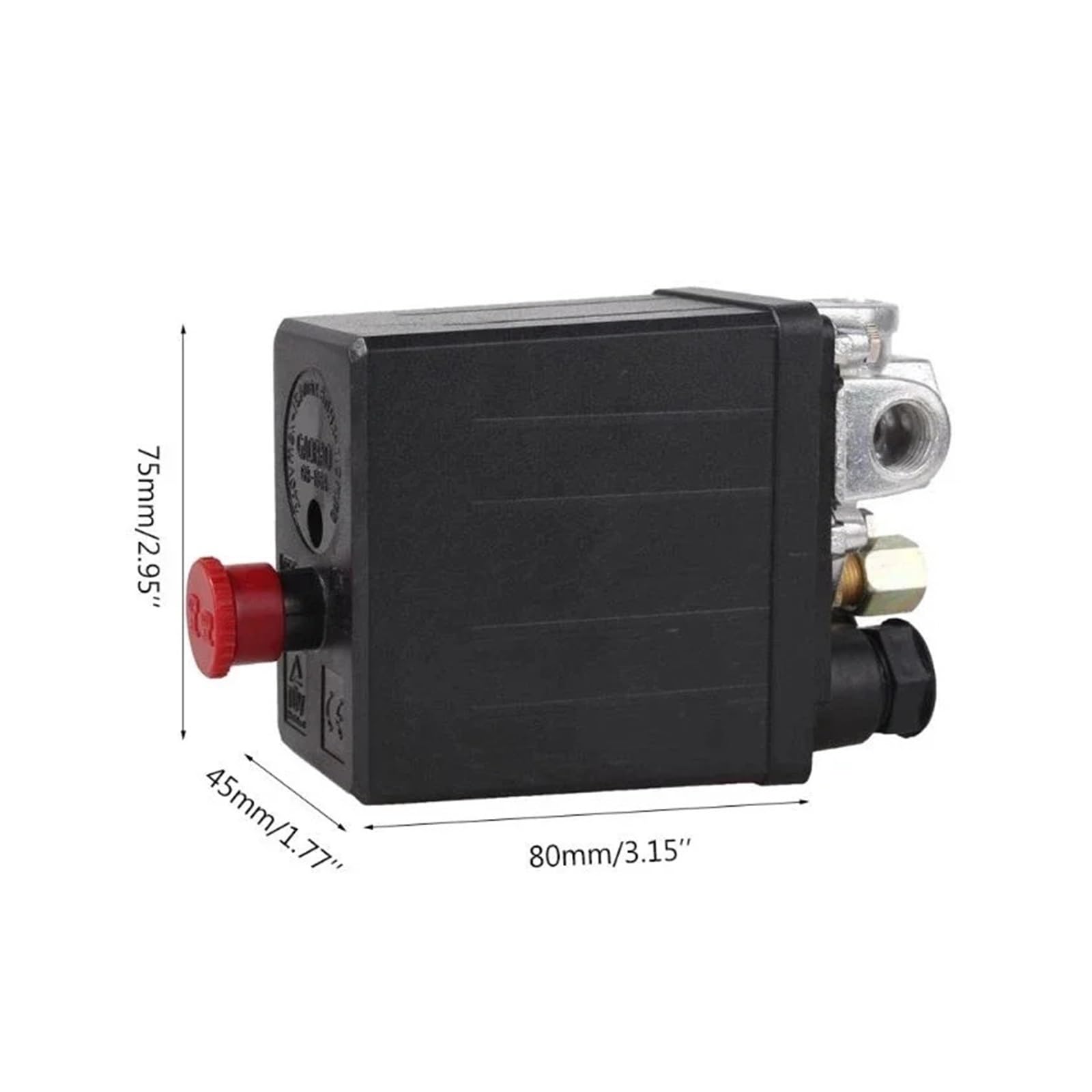 1 szt. 220 V wytrzymały przełącznik ciśnienia sprężarki powietrza zawór sterujący automatyczny wyzwalacz 90-120PSI 1/4 port do małej sprężarki (2 cale)