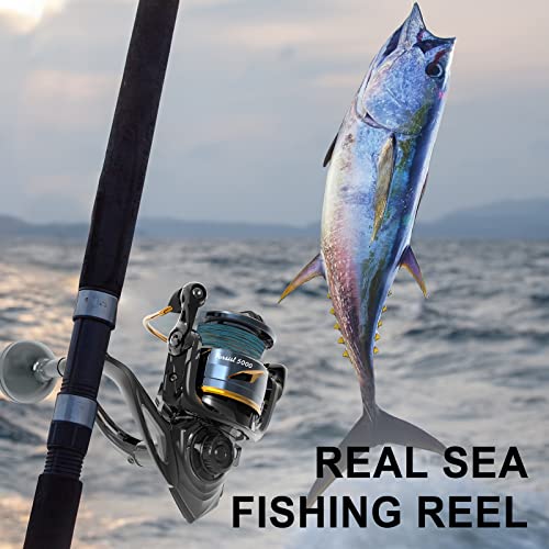 Tempo Persist Spinning Reel - Saltwater and Freshwater Fishing Reels, Aluminum Body with 7+1 BB, 30.9 LBs Max Drag Carbon Washer, Ultra Smooth Fishing Reel for Trout Catfish Bass - Thumbnail 6
