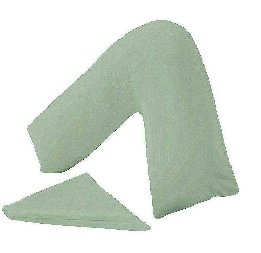 NEW Orthopeadic-V Shaped Pillow Head Neck Back Support With Free Pillow Case (Duck Egg, Complete With Pillow)