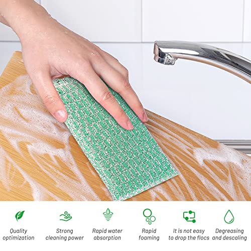 Image of (68 Pack) Kheoxusa Individually Wrapped Sponges,Sponges Individually Wrapped, Individually Wrapped Kitchen Sponges for Home Kitchen Scrub Dish Dishes Dishwashing Cleaning Non Scratch Sink Bulk (Green)