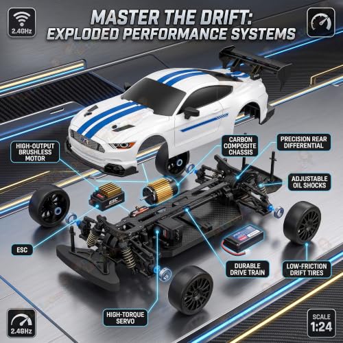 Image of The Little Ones 4x4 Rc Drifting Car - Rc Drift Cars High Speed Remote Control Drift Car 2.4GHz Remote Control Drift Stunt Off Road Cars 360 Rotation Toys for Kids & Adults Boys & Girls [Drifter X]