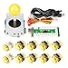 EG STARTS 1 Spieler USB LED Encoder PC Spiele 8 Way Aufkleber Controller + 10x LED beleuchtet Tasten für Arcade Joystick DIY Kits Teile Mame Raspberry Pi Gelb