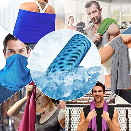 Ciskotu Kühltuch Set, kühlhandtuch kühltuch Sport, Mikrofaser kühlendes Handtuch Fitness und Sport, Eishandtuch Cooling Towel für Fitness, Reise, Yoga, Golf 6