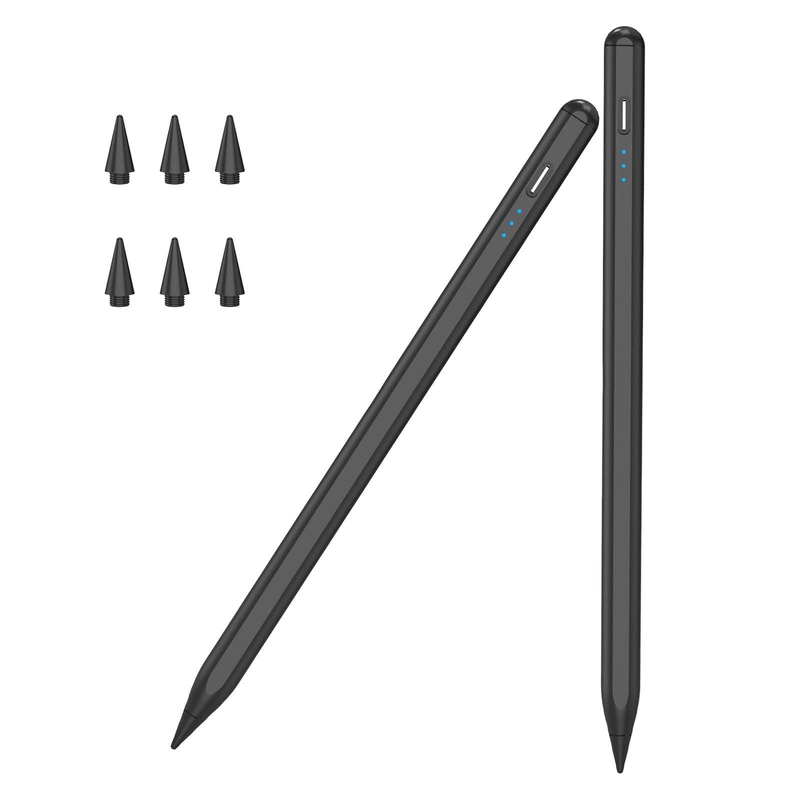 Confezione da 2 penne stilo per iPad 2018-2025 A16 11/10/9/8/7/6, iPad mini A17 Pro/6/5, iPad Air M3/M2 11"/13"/5/4/3, iPad Pro M4 13"/12,9"/11". Ricarica rapida USB-C da cm Matita, pixel perfetta