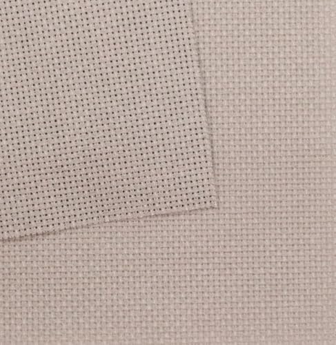 Image of KCS 16CT Counted Cotton Cross Stitch Aida Cloth Fabric (Coffee, 59 inch x 1 Yard)
