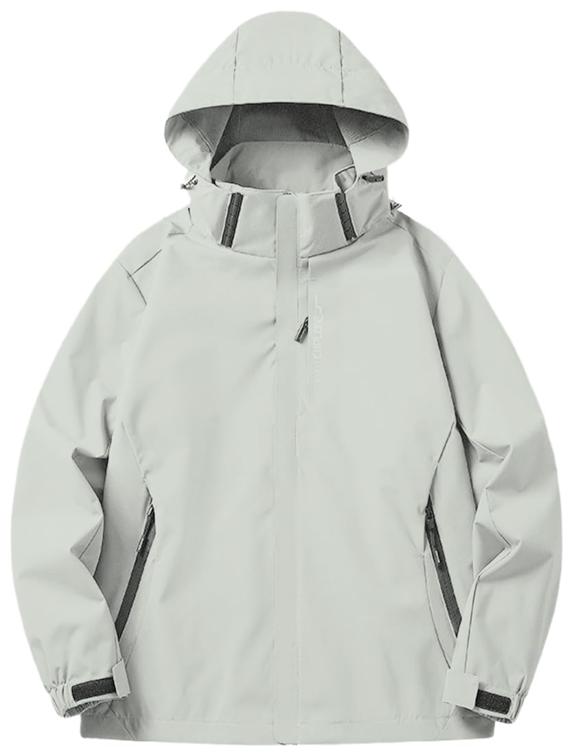 WINKEEY Veste Softshell Femme Imperméable Respirante Coupe-Vent Légère avec Capuche Veste de Pluie Extérieur pour Randonnée