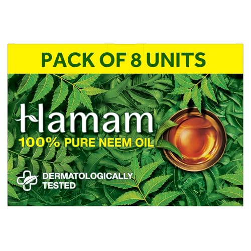 HAMAM with NEEM & TULSI Bathing SOAPS 150gm(PACK of 8)|With...