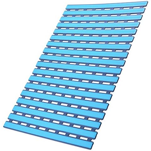 Anti Slip Bath Shower Floor Mat with Drain Hole- Non Slip Bathroom Stall Mat-Blue Cover