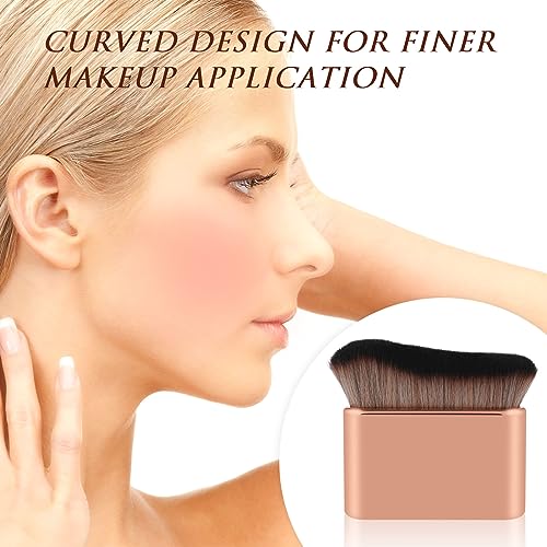 Prasacco Bräunungspinsel, 6,8 x 6,8 cm Flacher Bräunungspinsel Großer Körper-Make-up-Pinsel Selbstbräunungspinsel Multifunktionaler Körperpinsel Puderpinsel Rougepinsel mit Weichen Borsten (Roségold)