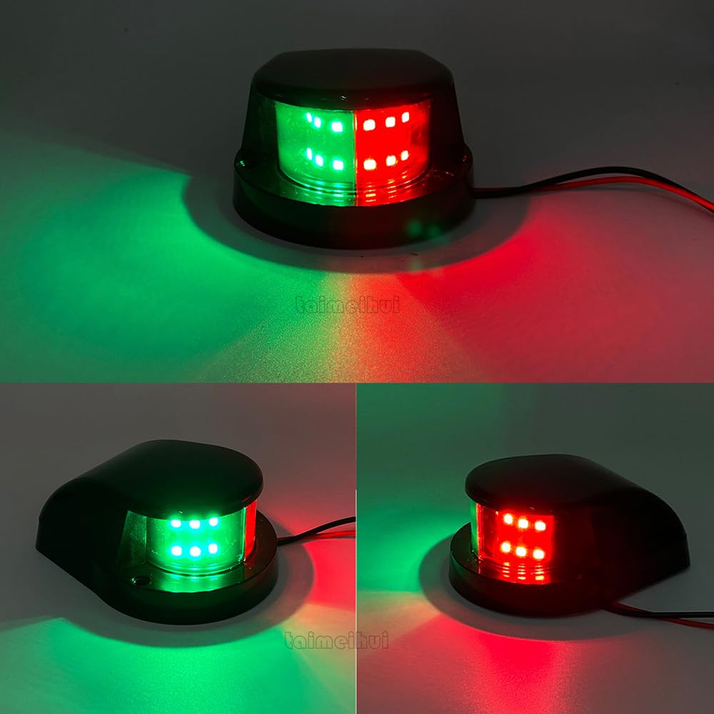 DONGKER Boat Navigation Lights,Red & Green Marine LED Boat Signal Light IP67 Waterproof Built-in Gasket for Pontoon Yacht Ship Kayak