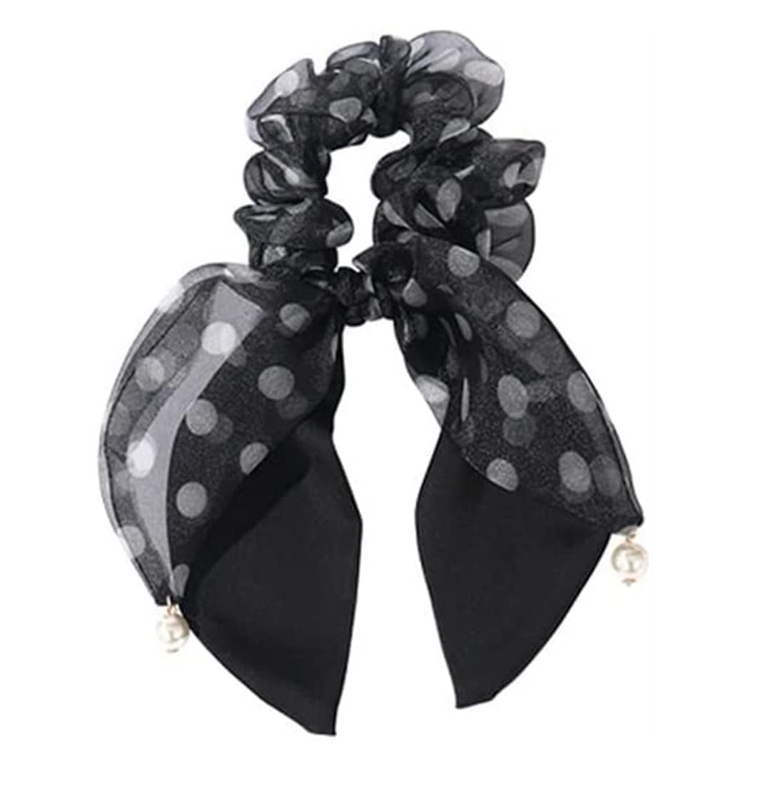 Feste Elastici Capelli Scrunchies Cravatte Per Capelli Scrunchy In Raso Di Seta, Supporto Per Cavallo Elastico Per Con Orecchie Da Coniglio Decorazione(A)