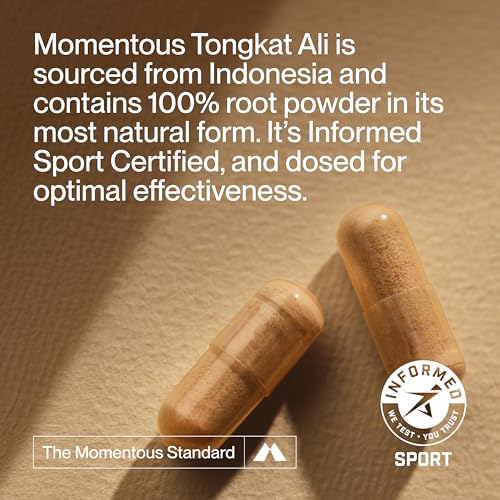 Momentous Tongkat Ali Supplement - Longjack Root Extract Powder for Men & Women - Supports Hormone Balance, Performance, & Mood - Natural Wellness - Informed Sport Certified - 400 mg - 30 Servings