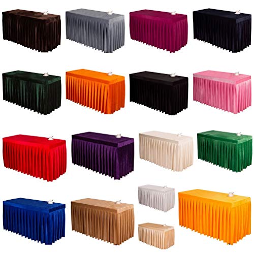 Nappe rectangulaire velours pour cacher les pieds de table buffet