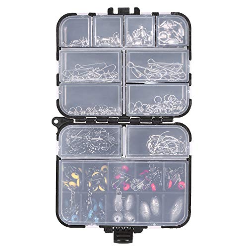 Equipamento de pesca, Andoer 256pcs Kit de acessórios de pesca Ganchos de manivela Pesos de afundame