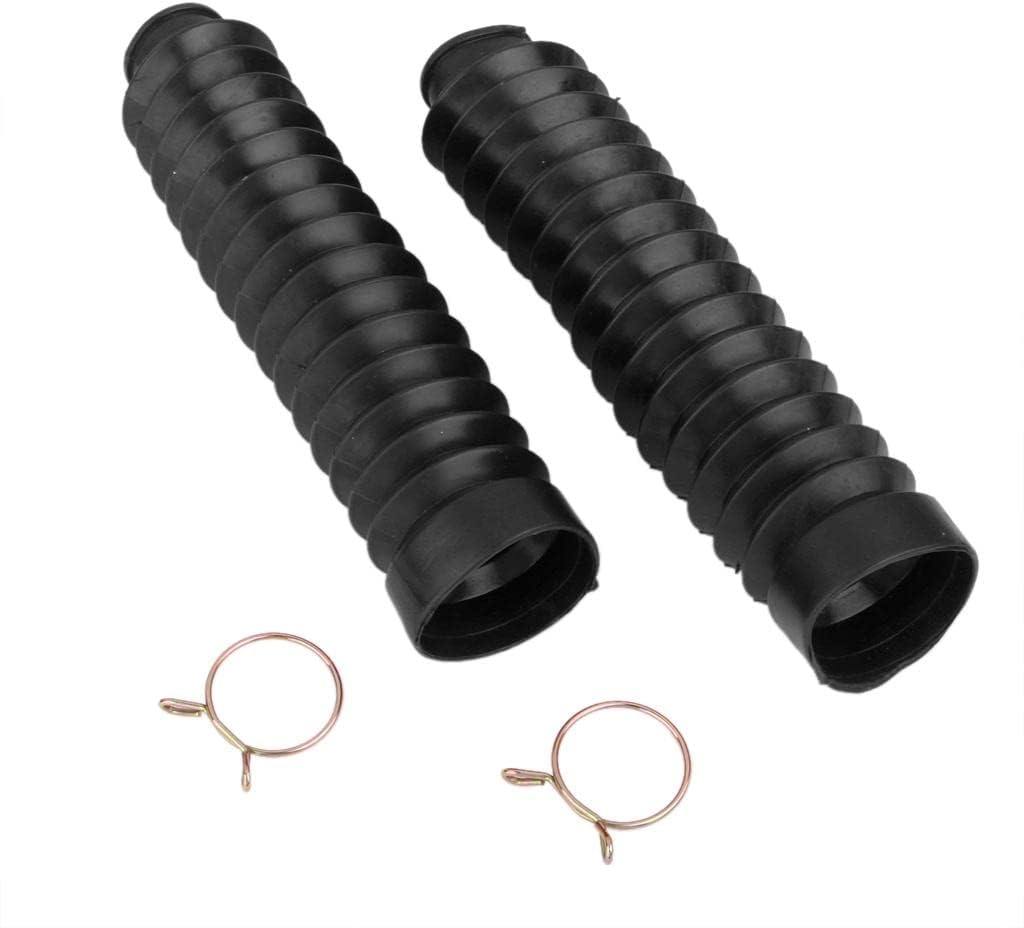 MS Enterprise1 Pair 20.5cm Long Front Fork Cover Shock Absorber Dust Rubber Cover Black