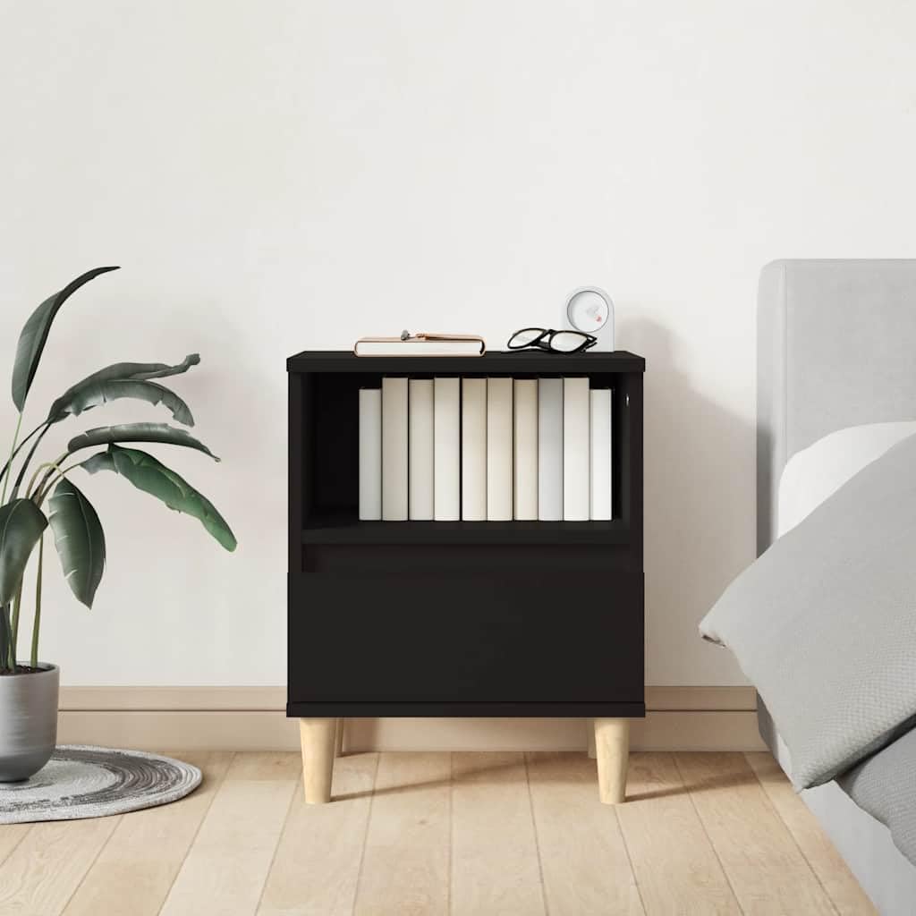 Table de chevet noir 40x35x50 cm, meuble de rangement industriel pour chambre et salon