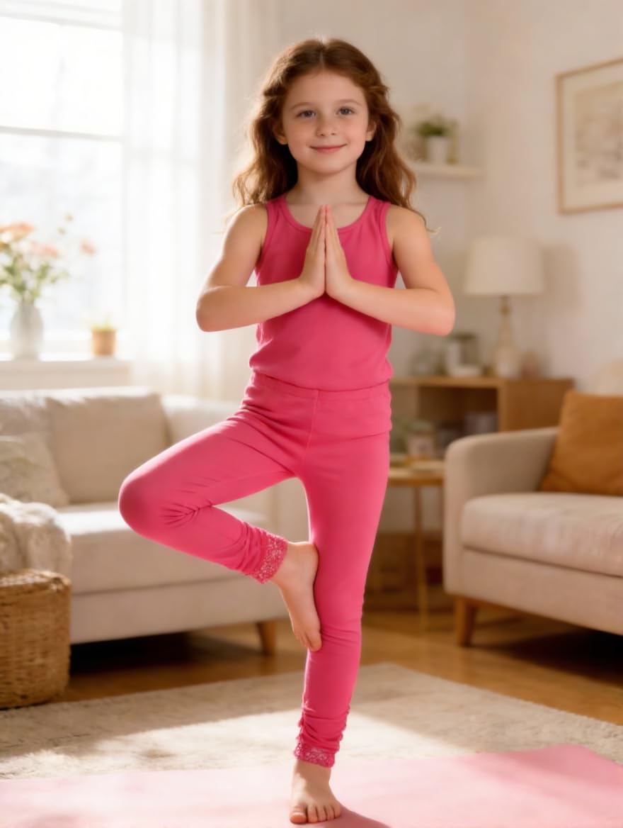 Bienzoe Niña Uniforme Escolar Tejer Algodón Tramo 3 Leggings Paquete