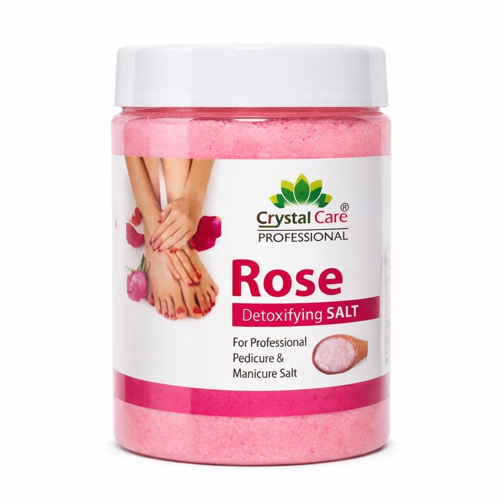 CRYSTALCARE Rose Pedicure Manicure Salt | Detoxifying Foot Soak Crystals for Soft & Smooth Feet | Dead Skin Removal, Relaxing Spa Treatment | Foot Care Bath Salt for Women & Men | 800GM