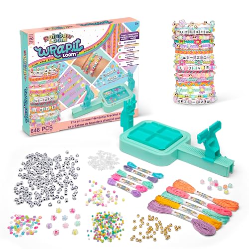 Rainbow Loom: Wrap it Loom Bracelet Maker - DIY Friendship String Bracelet Kit, 600 Beads, 4...