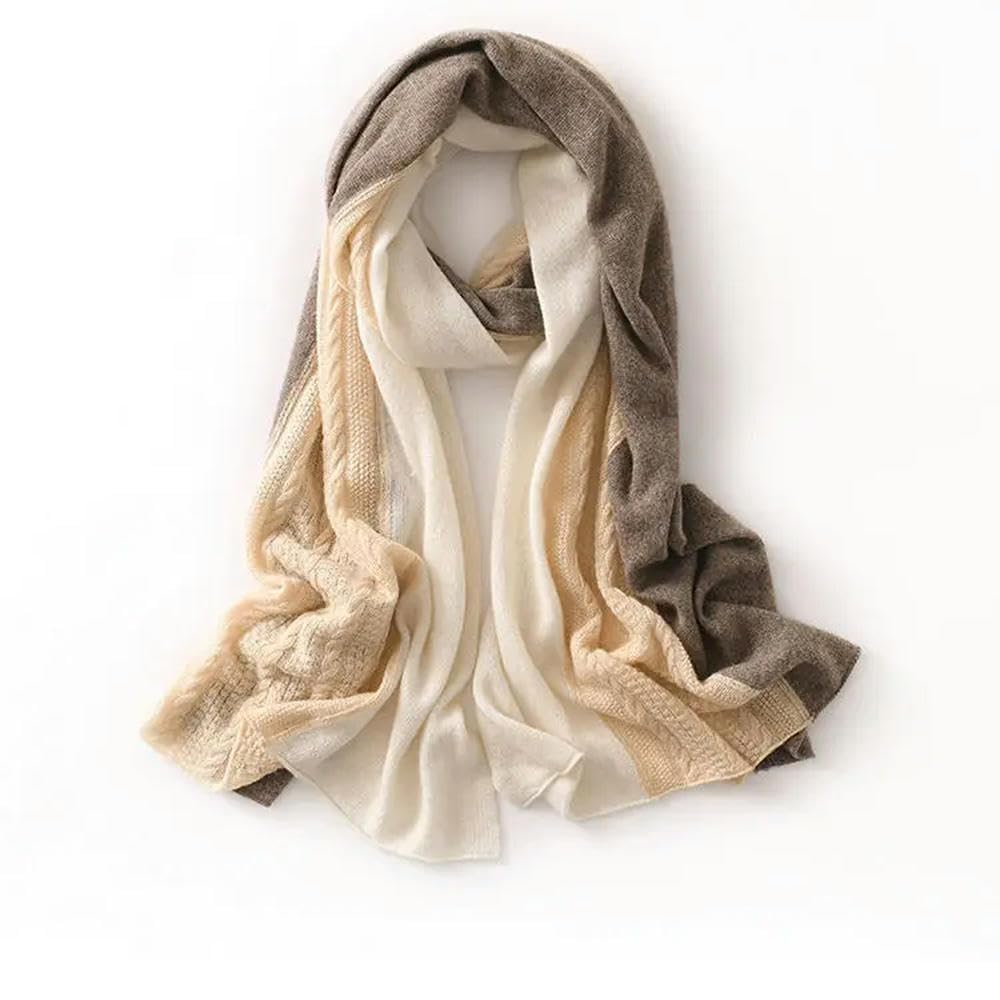 180 * 80cm Écharpe d'hiver en Cachemire pour Femme, châle tricoté, Chaud et Doux, pour Le Ski en Plein air, avec Coutures Tendance